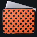 Capa Para Notebook Bolinhas pretas em laranja<br><div class="desc">Bolinhas pretas em laranja</div>