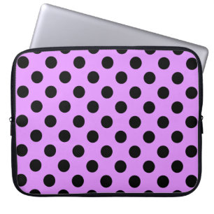 Capa Para Notebook Bolinhas pretas em lilás