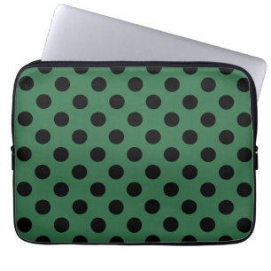 Capa Para Notebook bolinhas pretas em verde cinza