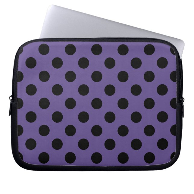 Capa Para Notebook Bolinhas pretas no ultravioleta (Frente)