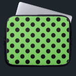 Capa Para Notebook Bolinhas pretas no verde limão<br><div class="desc">Bolinhas pretas no verde limão</div>