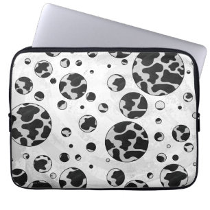 Capa Para Notebook Bolinhas preto-e-branco de Impressão