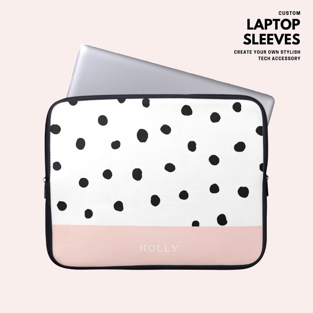 Capa Para Notebook Bolinhas Rosa Blush Moderno Simples Personalizada (Criador carregado)