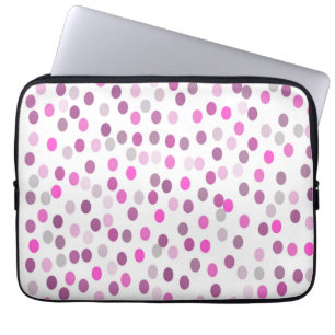 Capa Para Notebook Bolinhas Rosa Clássicas em Branco