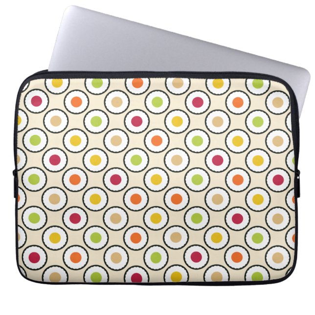 Capa Para Notebook Bolinhas Sushi Maki (Frente)