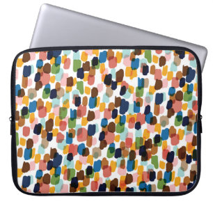 Capa Para Notebook Bolinhas: Tinta Mão Multicolorida.