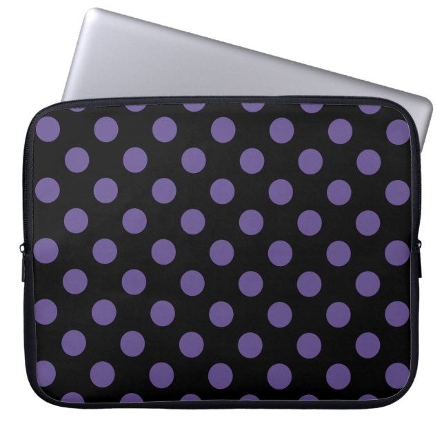 Capa Para Notebook Bolinhas ultravioletas em preto (Frente)