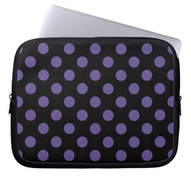 Capa Para Notebook Bolinhas ultravioletas em preto (Frente)