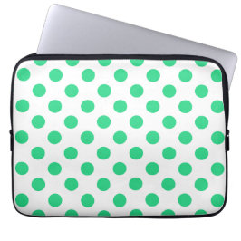 Capa Para Notebook Bolinhas verdes e brancas