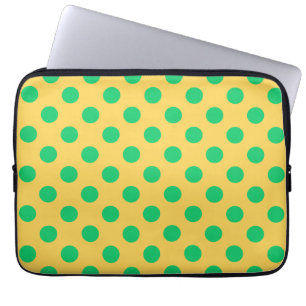 Capa Para Notebook Bolinhas verdes em amarelo