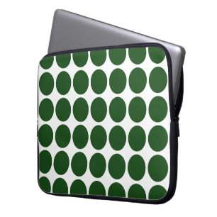 Capa Para Notebook Bolinhas verdes em branco