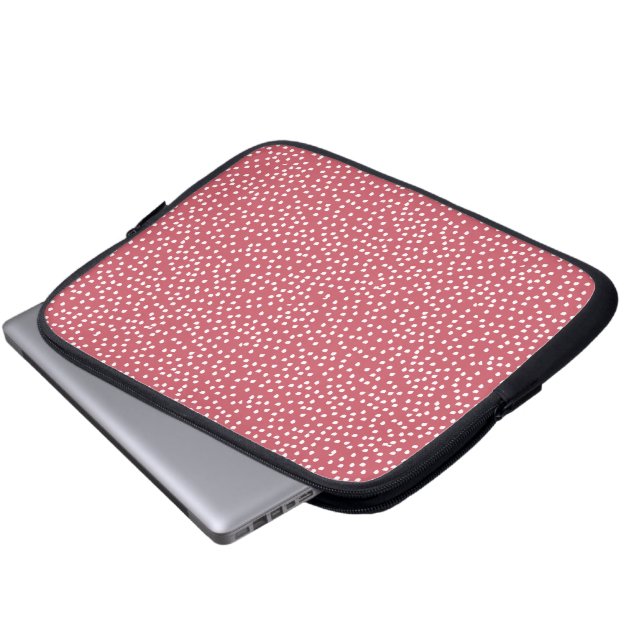 Capa Para Notebook bolinhas vermelha (Frente Inferior)