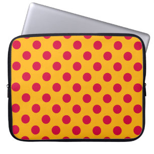 Capa Para Notebook Bolinhas vermelhas em amarelo