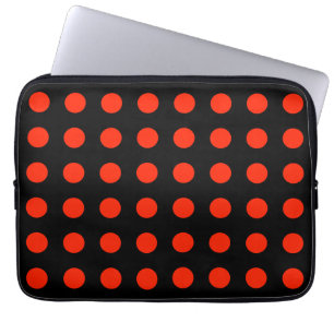 Capa Para Notebook Bolinhas Vintage Preto Vermelho Cor Retro Clássico
