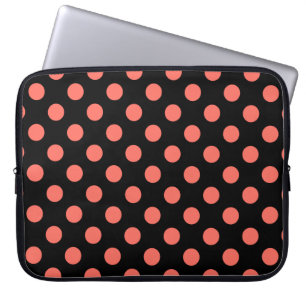 Capa Para Notebook Bolinhas vivas de corais em preto