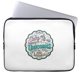 Capa Para Notebook Bolo de Unicórnio Confetes Unicórnios POD Pronto A