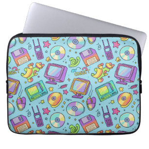 Capa Para Notebook Bolsa Acolchoada para Laptop com Estética Retro Y2