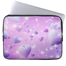 Bolsa de Eletrônicos Coração Brilho Roxo