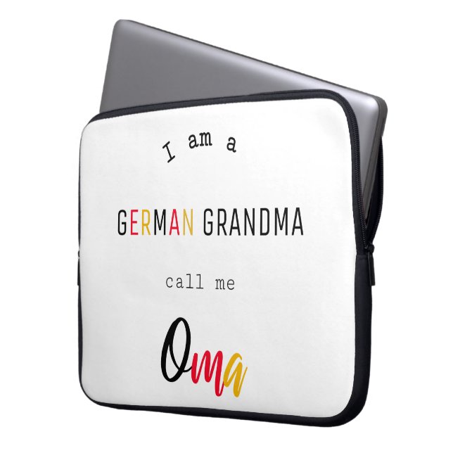 Capa Para Notebook Bolsa de Eletrônicos da Vovó Alemã / Oma (Frente Esquerda)
