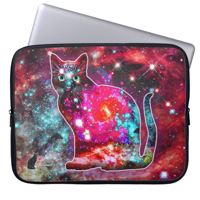 Capa Para Notebook Bolsa de Eletrônicos do Gato Cósmico Alpha (Frente)