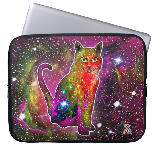 Capa Para Notebook Bolsa de Eletrônicos do Gato Cósmico Zeta (Frente)