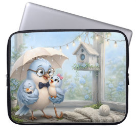 Capa Para Notebook Bolsa de Eletrônicos Família do Pai Pássaro – Páss