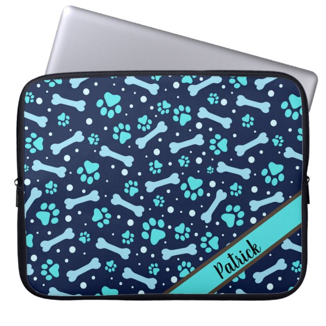 Capa Para Notebook Bolsa de Eletrônicos Patas e Ossos (Frente)