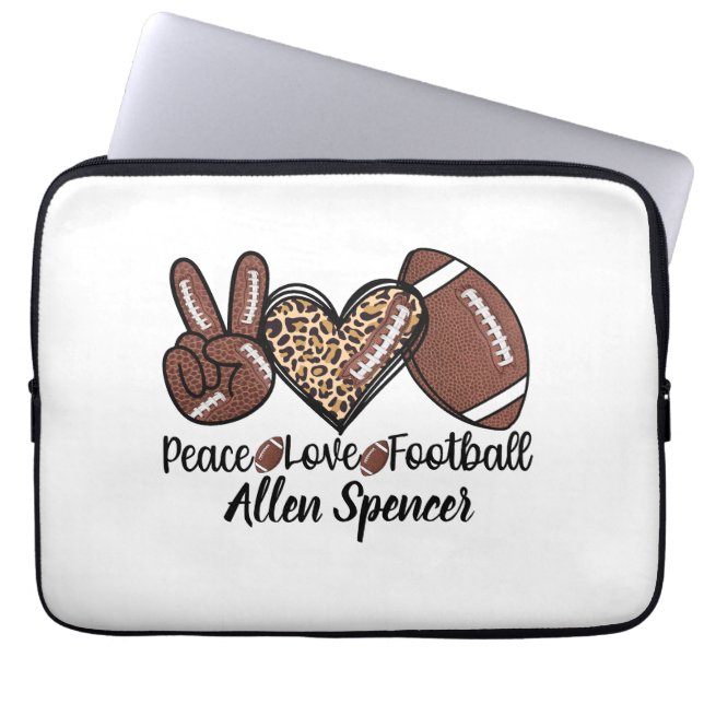 Capa Para Notebook Bolsa de Eletrônicos Paz, Amor, Futebol (Frente)