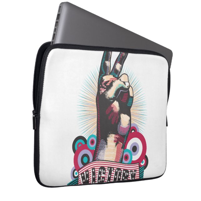 Capa Para Notebook Bolsa de Eletrônicos – Vitória Paz & Amor Pop-Art  (Frente Esquerda)