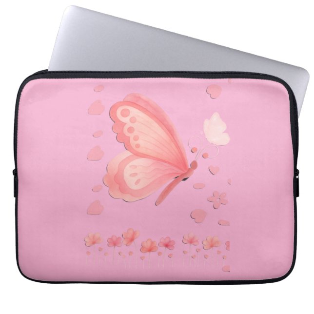 Capa Para Notebook Bolsa de iPad Rosa Chic – Swag Elegante e Protetor (Frente)