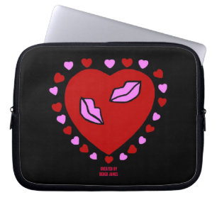 Capa Para Notebook Bolsa de laptop Adorável de Beijos Neoprene