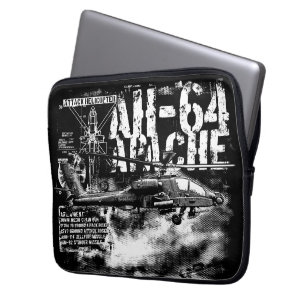 Capa Para Notebook Bolsa de laptop AH-64 Apache Neoprene de 13 polega