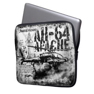 Capa Para Notebook Bolsa de laptop AH-64 Apache Neoprene de 13 polega
