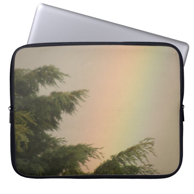 Capa Para Notebook Bolsa de laptop Arco-íris e Árvores (Frente)