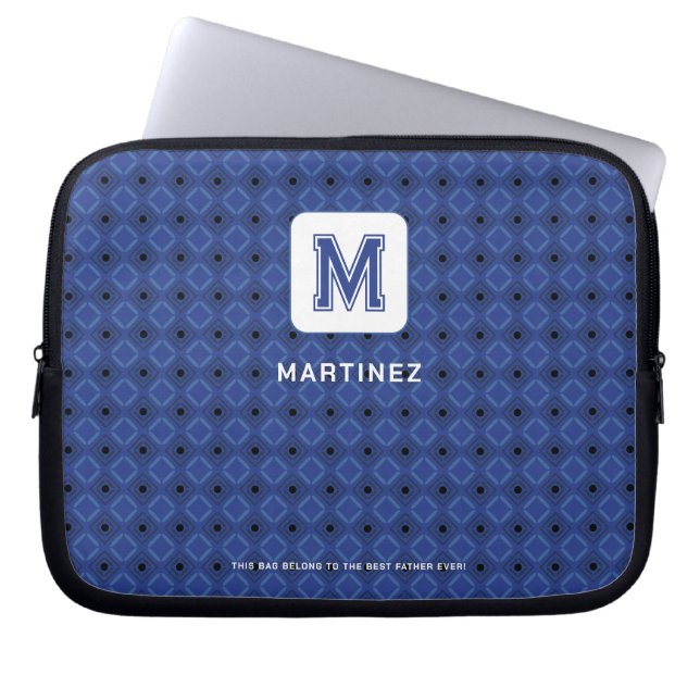 Capa Para Notebook Bolsa de laptop azul esmalte elegante (Frente)