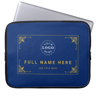 Capa Para Notebook Bolsa de Laptop Azul Marinho com Nome e Cargo