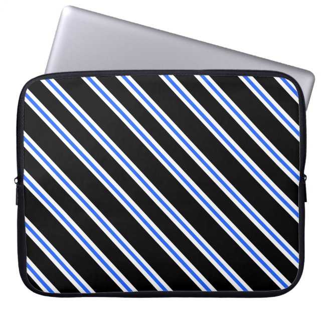 Capa Para Notebook Bolsa de laptop Azul Negro Moderno (Frente)