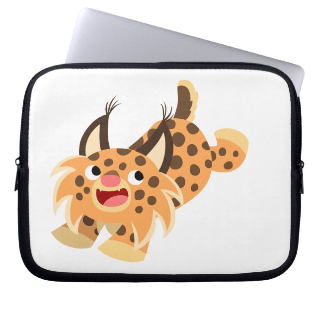 Capa Para Notebook Bolsa de laptop Bobcat de Cartoon Bonito (Frente)