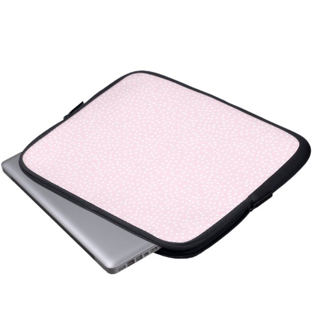 Capa Para Notebook bolsa de laptop bolinhas rosa claro (Frente Inferior)