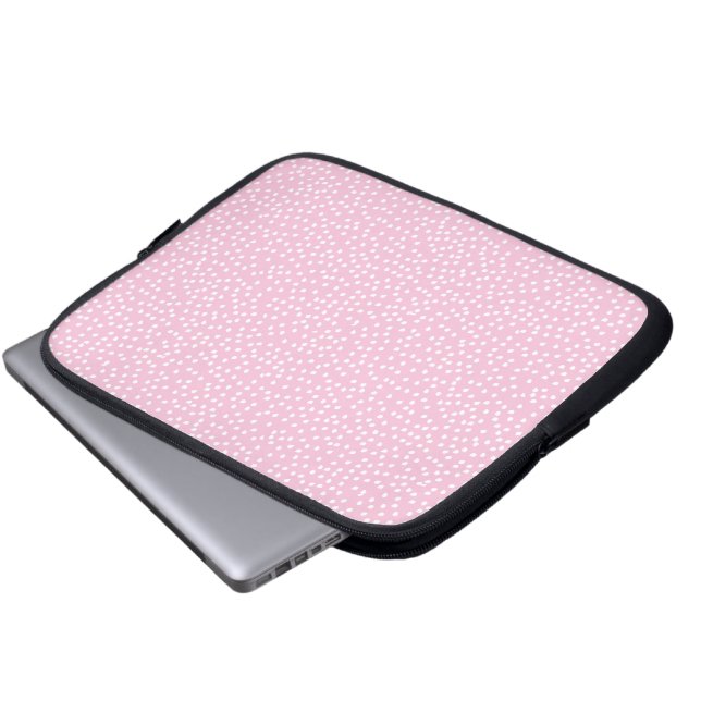 Capa Para Notebook bolsa de laptop bolinhas rosa claro (Frente Inferior)