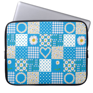 Capa Para Notebook Bolsa de laptop bonito: Cadeias Daisy, Faux Patchw