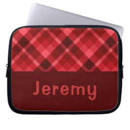 Capa Para Notebook Bolsa de laptop bonito de Xadrez Vermelha Ruby