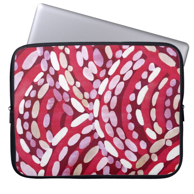 Capa Para Notebook Bolsa de laptop branca roxa vermelha semicírculo (Frente)