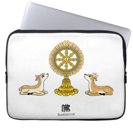Capa Para Notebook Bolsa de laptop Buddha Dharma Wheel & Deers