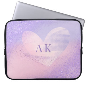 Capa Para Notebook Bolsa de laptop Cardíaca com Gradiente Rosa Púrpur