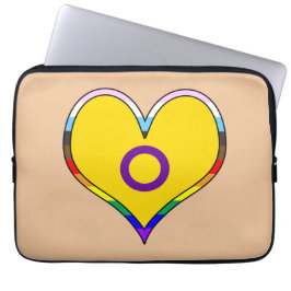 Capa Para Notebook Bolsa de laptop Cardíaca do Orgulho Intersexual