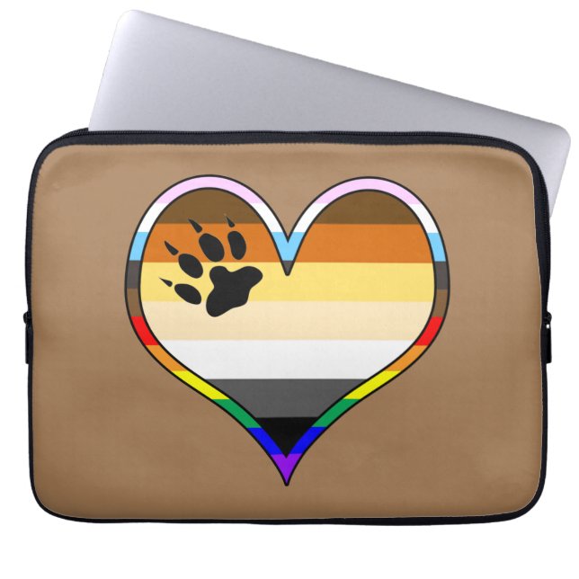 Capa Para Notebook Bolsa de laptop Cardíaca do Orgulho Urso (Frente)