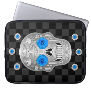 Capa Para Notebook Bolsa de laptop Chrome Calavera (Rosa azul)