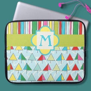 Capa Para Notebook Bolsa de laptop Colorida do Lago Stripes Monograma