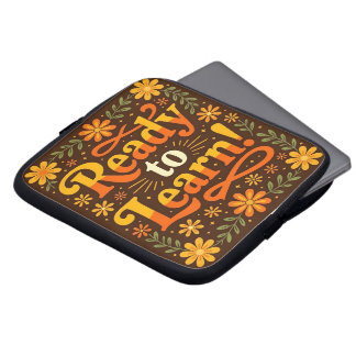 Capa Para Notebook Bolsa de laptop com letras e flores